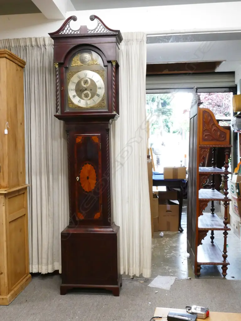 A 19thC mahogany Georgian Revival long case clock Image 1++