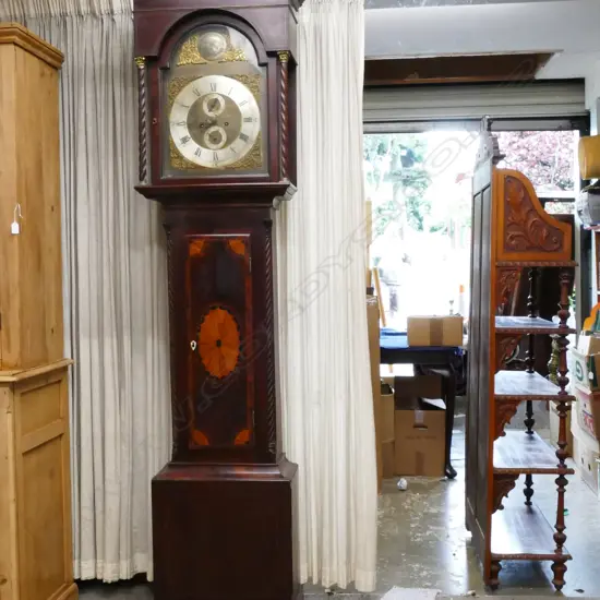 A 19thC mahogany Georgian Revival long case clock