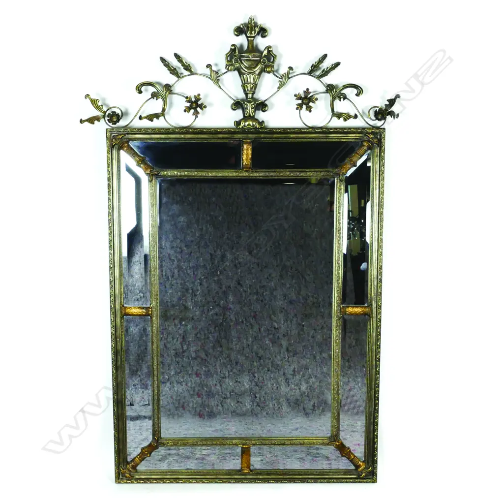An antique French style overmantel mirror Image 1++