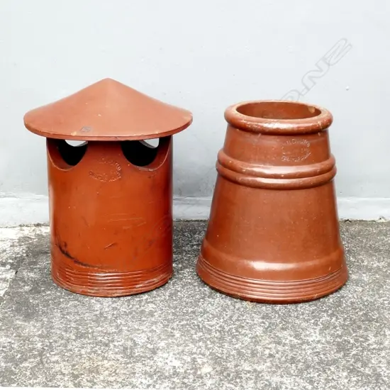 Two vintage chimney pots