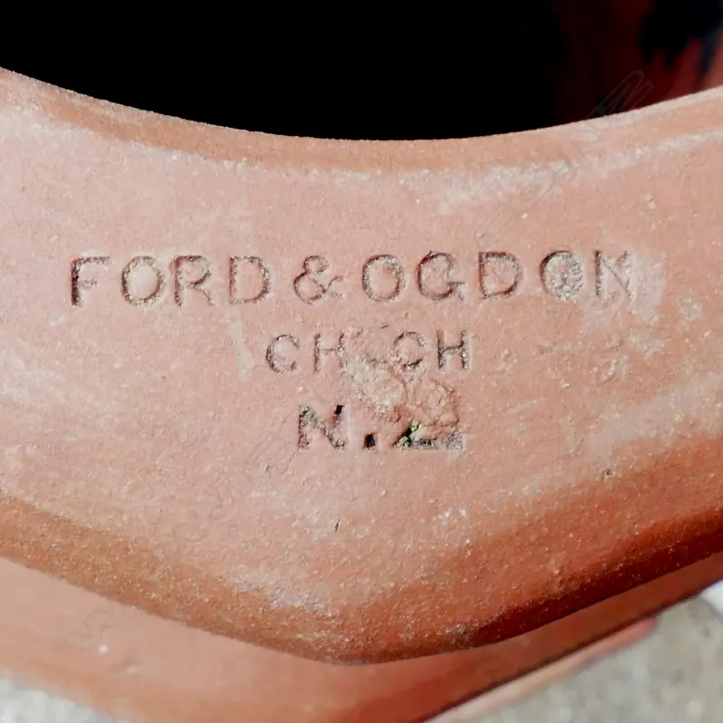 An old terracotta octagonal form chimney pot Image 1++