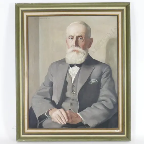 Harry Linley Richardson (UK/NZ 1878-1947), 'An Old Identity, Wellington' (inscribed 'Mr J. Johnson' verso), oil on canvas, signed. Illustrated: Art in New Zealand, Sept. 1928 page 19. Provenance: The McGregor Wright Gallery Collection. 750 x 600mm.