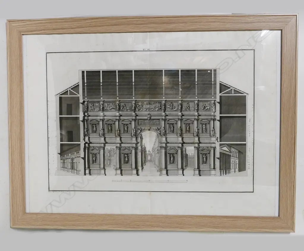 A large framed Andrea Palladio architectural copper engraving Image 1++