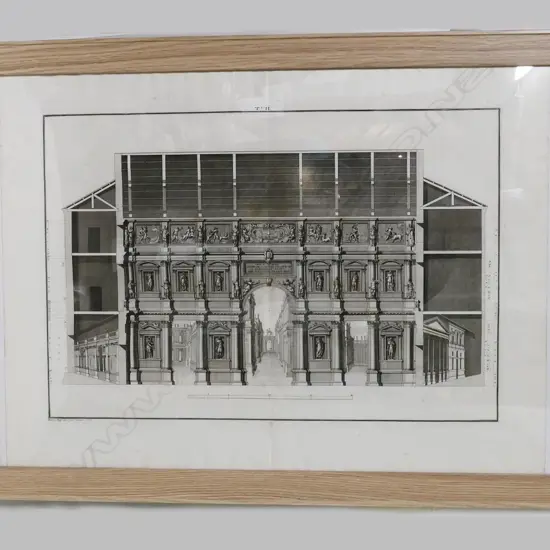 A large framed Andrea Palladio architectural copper engraving