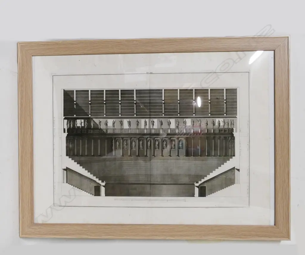 A large framed Andrea Palladio architectural copper engraving Image 1++