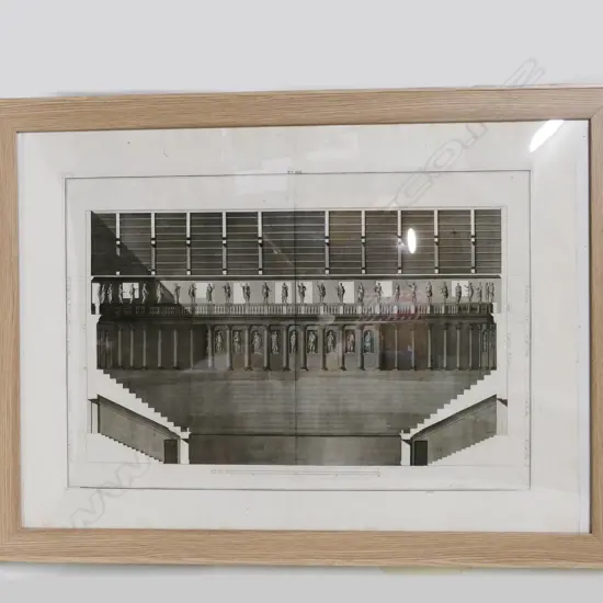 A large framed Andrea Palladio architectural copper engraving